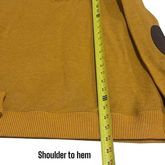 NWOT Daniel Cremieux Mustard and Brown Elbow Patch Quarter Zip Sweater Men's XL - Picture 11 of 11